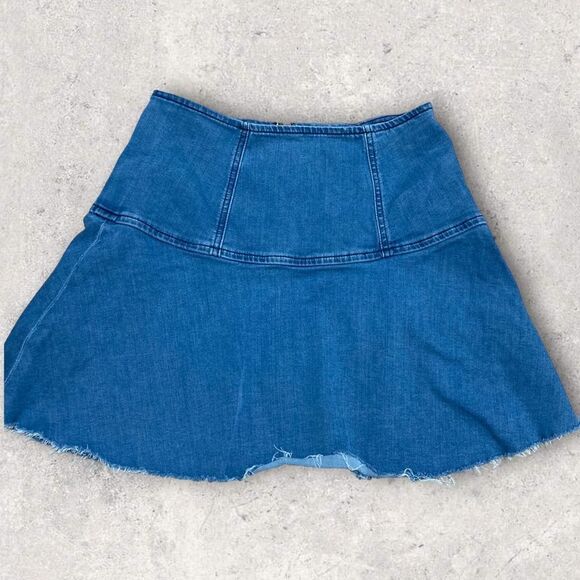 Free people we the free “Highlands” A line size 2 denim flare skirt - Picture 2 of 7